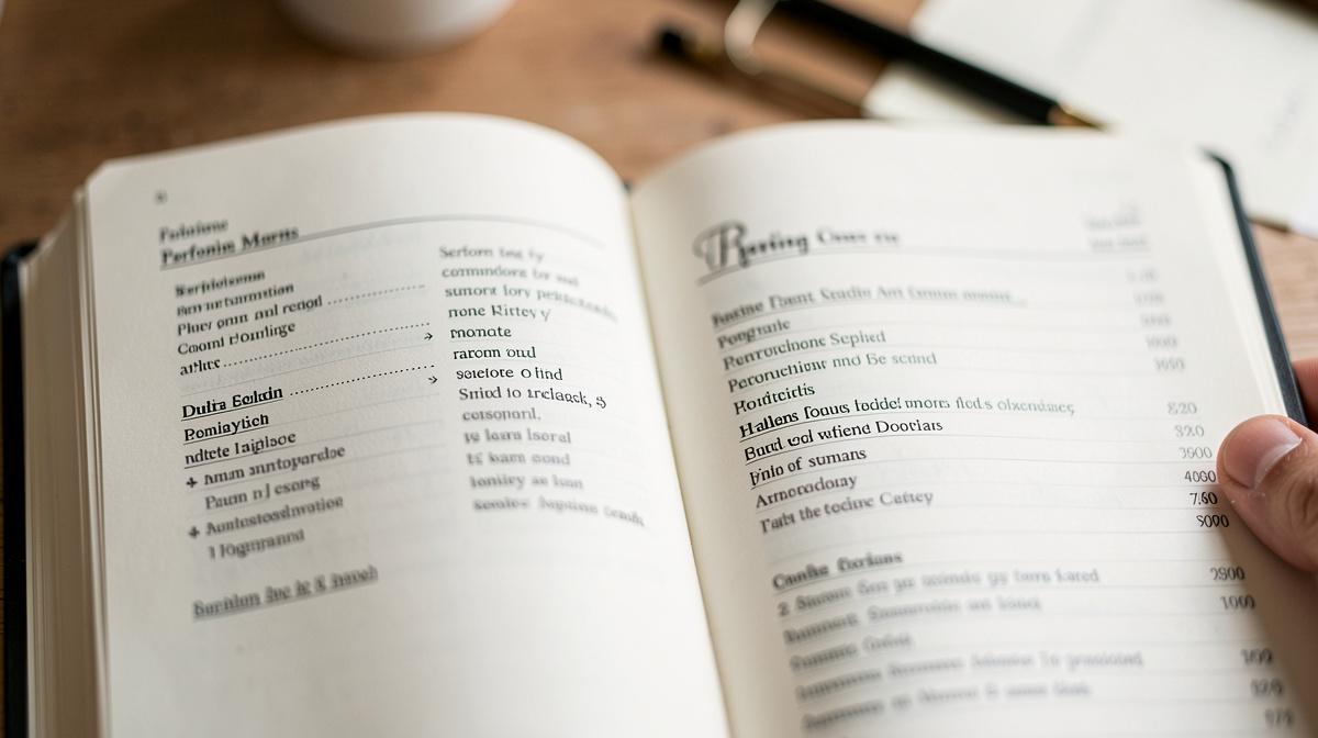 a ledger of performing arts programs